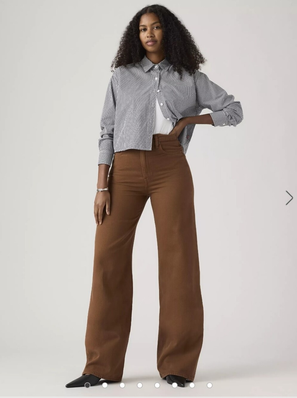 Levi Ribcage Wide Leg High-Rise Jeans in Color H223 Washed Bison